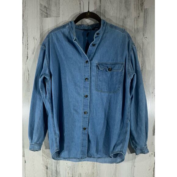 Lizwear Womens Denim Button Front Shirt Size Small (Large) READ - Picture 1 of 8